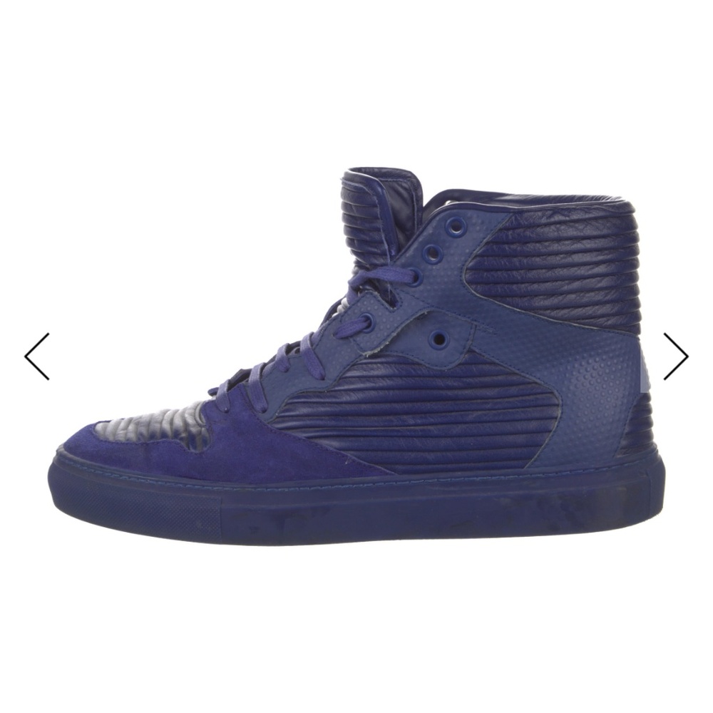 Mens Balenciaga Leather Blue High Top Sneakers EU Size 40